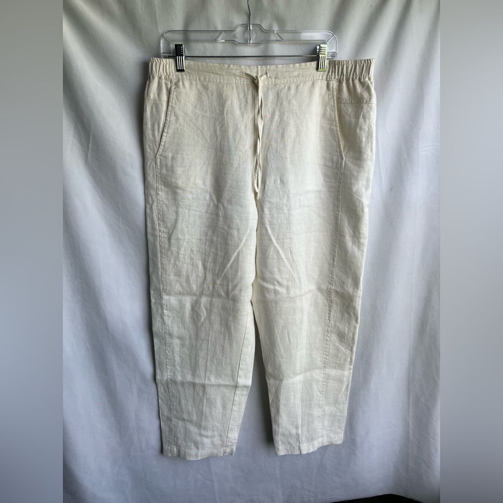 Orvis 100% Linen Pants Cream Color size Large